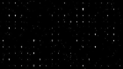 Poster - Template animation of evenly spaced ice cream balls symbols of different sizes and opacity. Animation of transparency and size. Seamless looped 4k animation on black background with stars