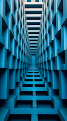 Abstract blue geometric background. 3d rendering. 3d illustration.