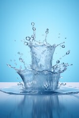 Poster - A splash of water on top of a plate. Suitable for food photography and culinary themes