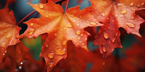 Poster - A detailed close-up of a leaf with sparkling water droplets. Perfect for nature-themed designs and projects