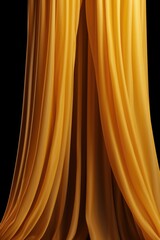 Poster - A vibrant yellow curtain against a dramatic black background. Perfect for adding a pop of color to any room or event