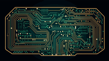 Sticker - Circuit board patterns forming the shape of a computer keyboard  representing the interface for human-computer interaction. simple Vector Illustration art simple minimalist illustration creative