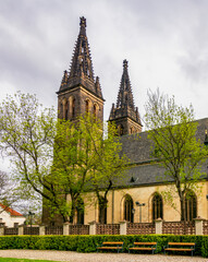 Canvas Print - Basilica of St. Peter and St. Paul in Vysehrad (Upper Castle), Prague, Czech Republic