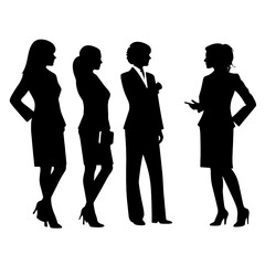 Wall Mural - business people silhouette 