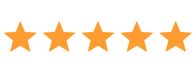 Wall Mural - Five orange stars for rating and reviews