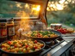 cooking food in a travel trailer