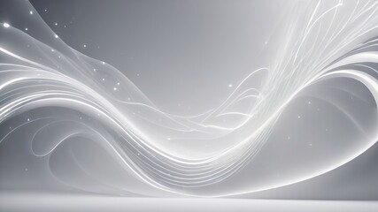 Wall Mural - Clean white background, white abstract background, wavy background, curved background, backdrops background, white particles, and wavy background