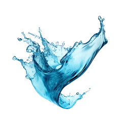 Transparent Blue Water Splash on a Clear Surface