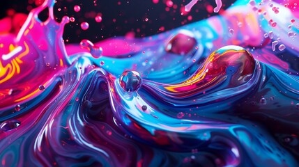 Sticker - Attractive wallpaper colorful splash paint