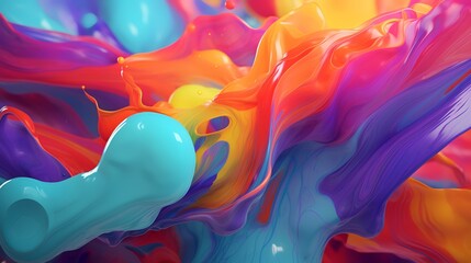 Sticker - Attractive wallpaper colorful splash paint