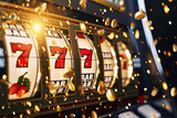 Fototapeta Londyn - casino slot machine with triple seven 777
