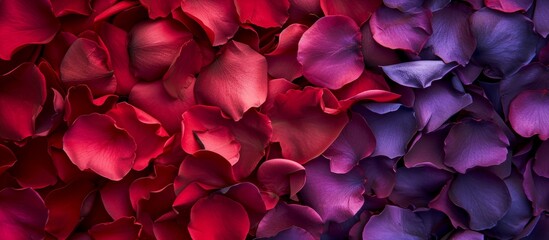 Poster - Vibrant purple and red flower petals background for natural themes and floral designs