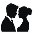 © vectorcyan - bride and groom silhouette