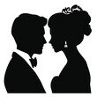 © vectorcyan - bride and groom silhouette