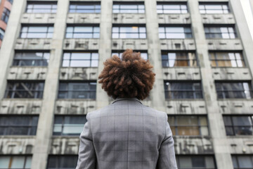 Powerful Presence: African American Businesswoman and Skyscraper