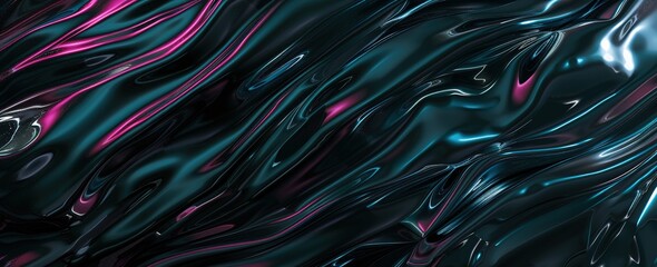 Poster - Unearthly beauty: a mesmerizing dance of colors and light, conveying the smooth movement of iridescent shades in abstract art
