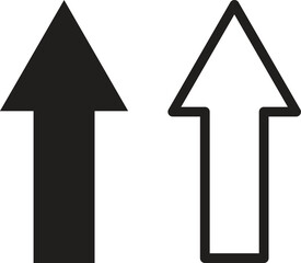 Poster - Up arrow icon set in two styles isolated on white background . Upload icon vector