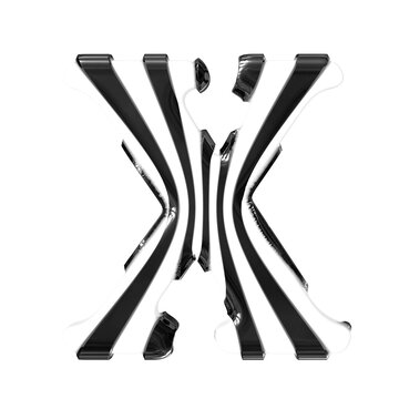 White symbol with black thin straps. letter x