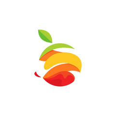 Wall Mural - Apple colorful logo design graphic template