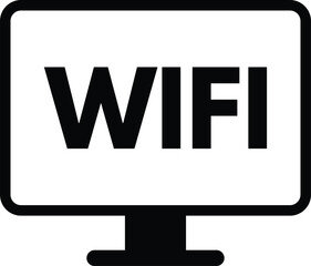 Poster - Wifi tv icon . Smart tv icon vector . Smart tv wifi connection icon