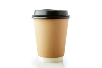 Sticker - White background isolate blank Kraft coffee cup