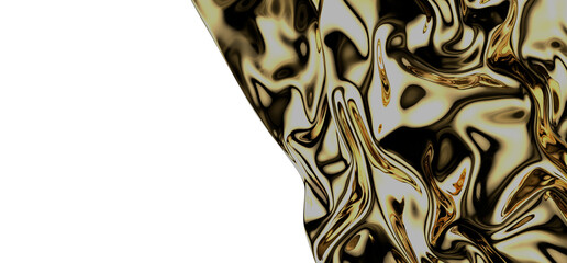 Gilded Elegance: Captivating Abstract 3D Gold Cloth Illustration