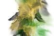 Luxury green, black, gold background marble liquid ink art. Vector illustration.