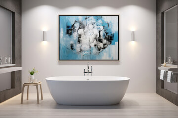 Wall Mural - Modern White House: Clean and Luxurious Bathroom Interior Design