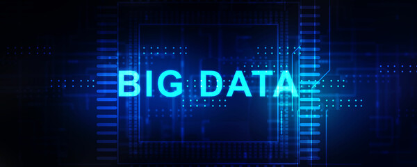 Poster - 2d illustration abstract Big data 
