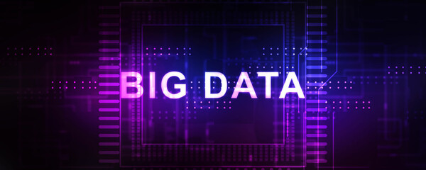 Poster - 2d illustration abstract Big data 
