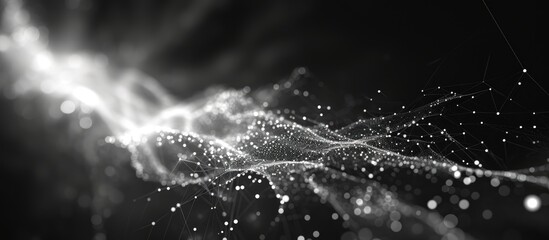 abstract 3d rendering of a computer-generated, black and white background with a new quantum technol