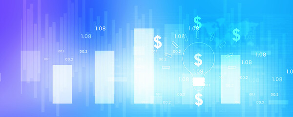 Poster - 2d illustration Stock market online business concept
