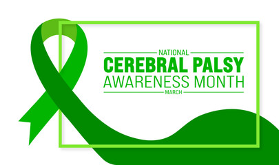 Wall Mural - March is national Cerebral Palsy Awareness Month background template. Holiday concept. use to background, banner, placard, card, and poster design template with text inscription and standard color.