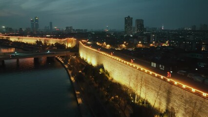 Poster - Aerial view of City Wall of Nanjing