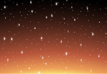 Poster - Stars in the sky on the sunrise or sundown. Abstract background with colorful dawn and stars.