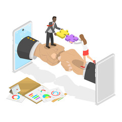Wall Mural - 3d isometric flat illustration of teamwork and collaboration. item 3