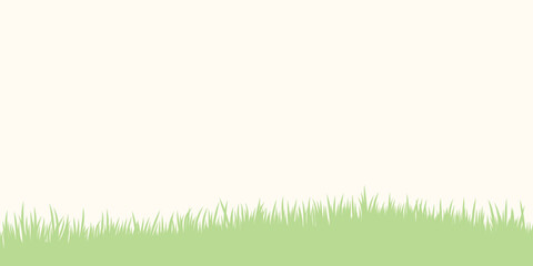 Poster - Green grass backgorund, flat vector illustration, filed banner