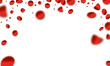 Red confetti isolated on transparent background. PNG illustration.