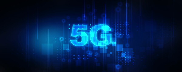 Wall Mural - 2d rendering 5G Network 5G Connection