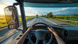 © Studio Nova - first-person view of a driver's hands on a steering wheel