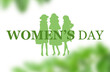 © sorab - Women's  Day Illustration PNG.  silhouettes of women PNG . Green . people holding hands. green family concept