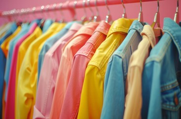 Canvas Print - a rack of colorful pink background