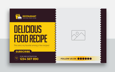 Poster - Fast food restaurant youtube thumbnail and web banner template design