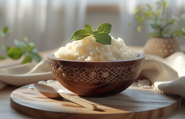 Wall Mural - how to make vanilla rice pudding in the morning