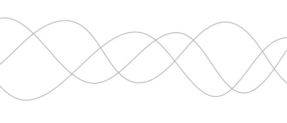 Poster - abstract seamless repeatable black three wave line art.