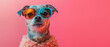 A stylish pup dons the latest eyewear trend, exuding confidence and coolness with their fashionable sunglasses
