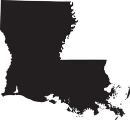 Wall Mural - Vector map Louisiana. Isolated vector Illustration. Black on White background. EPS 8 Illustration.