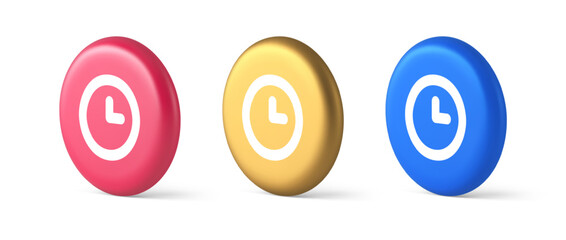 Poster - Timer countdown deadline control button time management watch web app design 3d circle icon