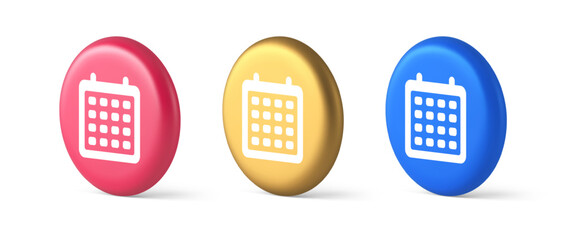 Poster - Schedule planner organizer button to do list agenda reminder service 3d realistic circle icon