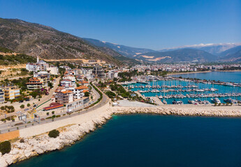 Wall Mural - Aerial view of the resort town of Finike, located on the Mediterranean coast in Turkey
